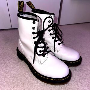 Dr. Doc Martens White Combat Boot, Never Worn, Size 8